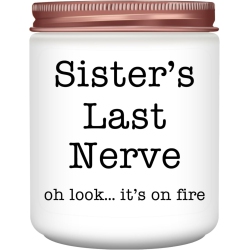 Homsolver Sister Gifts for Women, Christmas Mothers Day Birthday Gift Ideas, Female Friends Bestie in Law, Sister's Last Nerve Lavender Scented Candles