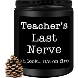 Homsolver Teacher Appreciation Gifts for Women Men, Christmas Birthday Valentines Retirement Thanksgiving Teachers' Day Graduation Season, Teacher’s Last Nerve Scented Candles