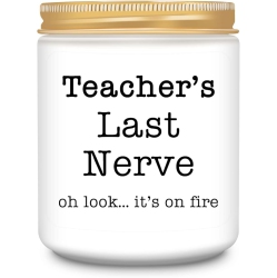 Homsolver Teacher Appreciation Gifts for Women, Christmas Birthday Valentines Retirement Thanksgiving Teachers' Day Graduation Season, Teacher’s Last Nerve Scented Candles