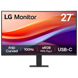 LG 27" FHD 100Hz 5ms GTG Curved VA LCD Monitor (27U421A-B) - Black