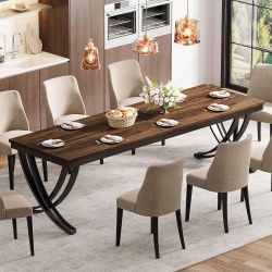 TRIBESIGNS Rectangular Dining Table for 6-8, 78 Inch Large Wood Farmhouse Dinner Table