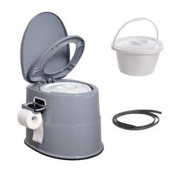 VEVOR 1.3 Gal Portable Toilet for Camping, Porta Potty \w Detachable Inner Bucket & Removable Paper Holder, Commode \w Dual Lids, Travel Toilet For