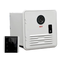 MYACUC 61000 Btu Rv Tankless Propane Water Heater, Camping Instant Electric Water Heater With Door And Multi-Function Controller In White