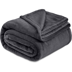 CANADIAN LINEN Polar Fleece Blankets, 90"x90" Queen Size, Lightweight Cozy Warm Super Soft Moisture Free Breathable Blankets for All Season, Dark