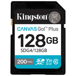 Kingston Canvas Go Plus 128GB 200MB/s U3 V30 SDXC Memory Card
