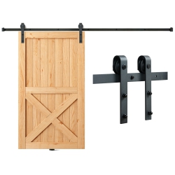 VEVOR 8Ft Sliding Barn Door Hardware Kit, 330Lbs Loading Heavy Duty Barn Door Track Kit, Fit 3.7-4.3Ft Wide And 1.3"-1.8" Thick Door Panel, \w