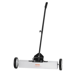 VEVOR 50Lbs Rolling Magnetic Sweeper \w Wheels, Push-Type Magnetic Pick Up Sweeper, 24-Inch Large Magnet Pickup Lawn Sweeper \w Telescoping Handle