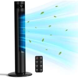 COWSAR 36 Inch Tower Fan Portable Electric Oscillating Fan Quiet Remote Control Bladeless Floor Fan 3-Speed Wind Mode 12H Timer Bedroom Office