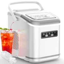 COWSAR Ice Makers Countertop, Portable Ice Machine With Carry Handle, 26.5Lbs/24Hrs, 6Mins/9 Ice Cubes, Self-Cleaning Countertop Ice Maker