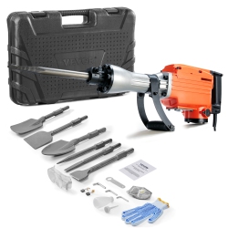 VEVOR 2200W Demolition Jack Hammer, Electric Jackhammer Heavy Duty, 1350 Bpm Concrete Breaker 6PCs Chisels Bit Chipping With Case