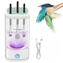 MYACUC Electric Makeup Brush Cleaner, Multi-Functional Cosmetic Brush Cleaner, Portable Automatic Makeup Brush Cleaning Machine \w Dryer-Holder, USB-C