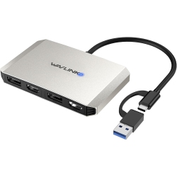 WAVLINK USB 3.0/USB-C to Displayport & HDMI Dual Monitor Adapter, Supports 5K60Hz, Compatible With Windows & M1/m2 Mac
