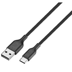Best Buy Essentials 1.2m (3.9 ft.) Braided USB-C to USB-A Cable (BE-MCA4CAB-C) - Black - Only at Best Buy