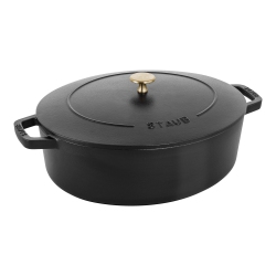 STAUB La Cocotte 5.5 L Cast Iron Oval French Oven In Black