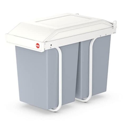 HAILO Multi-Box Duo L Pull-Out Trash Can, 11.8" Cabinet, 2 Bins, 3.7 Gal In Blue