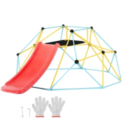 VEVOR Climbing Dome, for Kids 3 to 9 Years Old, 8Ft Geometric Dome Climber \w Slide, Jungle Gym Supports 600Lbs, \w Climbing Grip, Outdoor And Indoor