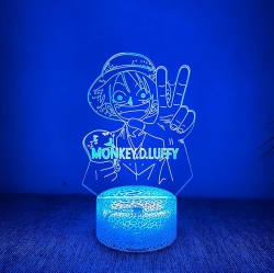 HTUTWOO One Piece Luffy 3D Night Light -7 Color Touch Switching Led Lamp Night Lights One Piece Merch Best Gift