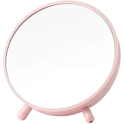 NESDCC New Handheld Makeup Mirror Makeup Mirrors, Modern Tabletop Mirrors With Storage Beauty Cosmetic Mirror for Home/student Dormitory Red)