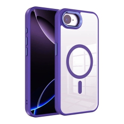CSMART [Cs] Transparent Hard PC Hybrid Magnetic Magsafe Case Cover for Iphone 16E In Purple