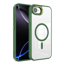 CSMART [Cs] Transparent Hard PC Hybrid Magnetic Magsafe Case Cover for Iphone 16E In Green
