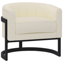 Inspire Contemporary Boucle Fabric Accent Chair - Ivory