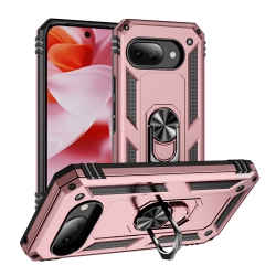 CSMART [Cs] Anti-Drop Hybrid Magnetic Hard Armor Case With Ring Holder for Google Pixel 9A, Rose In Gold