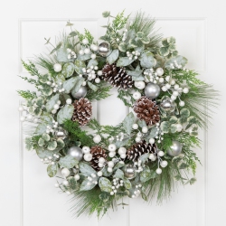 NORTHLIGHT Mixed Pine With Pinecones And Ornaments Artificial Christmas Wreath - 28" - Unlit