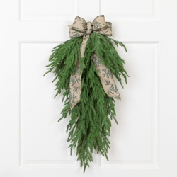 NORTHLIGHT Norfolk Pine Artificial Christmas Teardrop Swag - 28