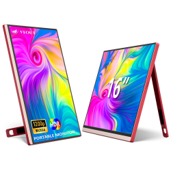 ZACHVO 16Inch Portable Monitor for Laptop, 1920X1200P Ips 16:10 Computer External Screen, 100% Srgb Stand Support Freesync, for Girl Phone, PC Home