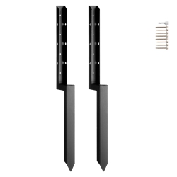 VEVOR Fence Post Anchor Repair Kit, 2 Pack Inner Diameter 2 X2 Inches Heavy Duty Steel Fence Post Support Stakes, Anchor Ground Spike for Repair