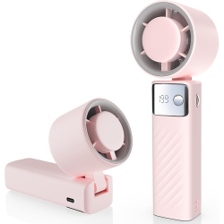 MYACUC Handheld Fan, Powerful Portable Fan, Turbo Mini Fans, Personal Rechargeable Fan, 1-199 Speed, Led Display, Foldable Pocket Fan for Outdoor Indoor