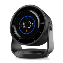 MYACUC Table Fans, Ultra Quiet Wall-Mounted Desk Fan, Digital Display Rechargeable USB Fan, Portable Desk Fan for Home Office Kitchen Travel Camping