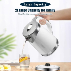 MYACUC 2L Electric Water Kettle Large Volume Water Boiler 1500W Fast Boil Hot Water Heater Boil-Dry Protection Electric Kettle
