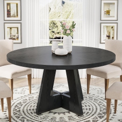 TRIBESIGNS Round Dining Table Wood Kitchen Table for Dining Room, 47 In Dinning Room Tables for 4 Man