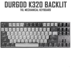DURGOD Taurus K320 Backlit 87/104Keys Mechanical Keyboard - (Cherry-Blue Switch) - Brand New In White