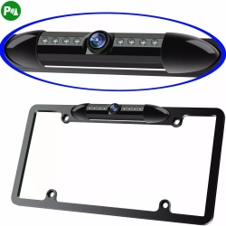 GREENSCENIC Reversing Camera Rear View License Plate Frame HD Waterproof Dual Switch License Plate Frame Light Reversing Camera In White