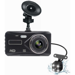 GREEN SCENIC Dual-Lens Dashcam \w A 4.0-Inch Touchscreen And Night Vision, HD Backup Camera, Front And Rear Dual Recording, Collision Sensing, And