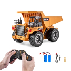 VEVOR RC Dump Truck Toy, 9-Channel 1:18 Scale, Remote Control Dump Truck RC Construction Vehicle Truck Toy with Metal Cabin & Light