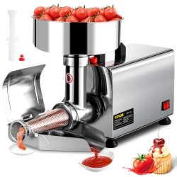 VEVOR 110V Electric Tomato Strainer 370W Commercial Tomato Milling Machine Stainless Steel Tomato Press And Strainer 90-160 Kg/h Pure Copper Motor