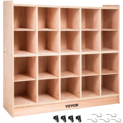 VEVOR 4 X 5, Cubby Mobile Tray Storage Cabinet, 20-Compartment Cubby Storage Shelf, Cubby Storage Cabinet Classroom Cubbies, Classroom Furniture For