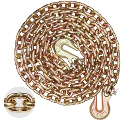 VEVOR G80 Transport Binder Chain, 5/16" X 10.3' Tow Chain \w Clevis Grab Hooks, 4900 Lbs Safe Working Load, Heavy Duty Trailer Logging Chain For