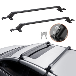 VEVOR Universal Roof Rack Cross Bars, 41.3" Aluminum Roof Rack Crossbars, Fit Roof Without Side Rail, 155 Lbs Load Capacity, Adjustable Bare Roof