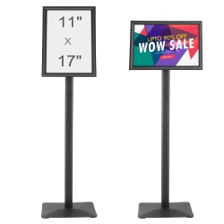 VEVOR 11 X 17 Inch Pedestal Sign Holder, Vertical And Horizontal Poster Stand, Heavy-Duty Floor Standing Sign Holder \w Metal Base for Display