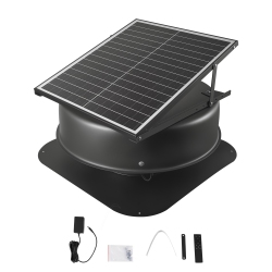 VEVOR 40 W Solar Attic Fan, 1230 Cfm Large Air Flow Solar Roof Vent Fan, Low Noise And Weatherproof \w 110V Smart Adapter, Ideal for Home