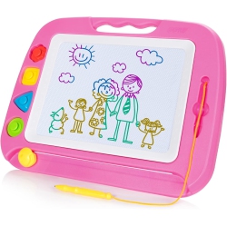 PETGINHOME Large Magnetic Drawing Board, Doodle Pad \w 4 Stamps for Toddlers, Learning Toy Gift Magna Doodle Board Etch Sketch Toys for 36+ Month