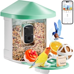 VEVOR Smart Bird Feeder \w Camera, 2K HD Ai Identify 10, 000+ Bird Species, Solar-Powered Bird Watching Camera \w Auto Capture & Instant Notify