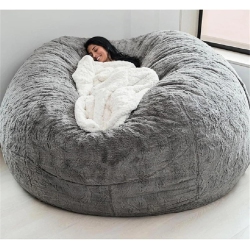 PRISMI Soft & Fluffy Faux Fur Bean Bag Chair Cover - 6Ft, No Fill Included, Machine Washable(No Filler)