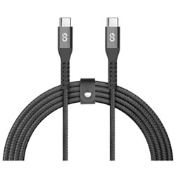 LOGiiX Vibrance 1.2m (3.9 ft.) Braided USB-C to USB-C Cable - Black