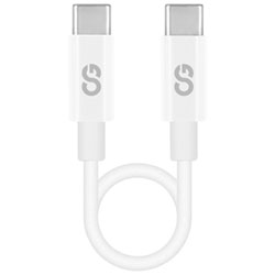 LOGiiX Sync & Charge Shortie 0.3m (1 ft.) USB-C to USB-C Cable - White