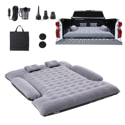 VEVOR 6-6.5 Ft Truck Bed Air Mattress, for Full Size Truck Beds, Inflatable Air Mattress Camping Bed \w 12V Air Pump 2 Pillows, Carry Bag, For